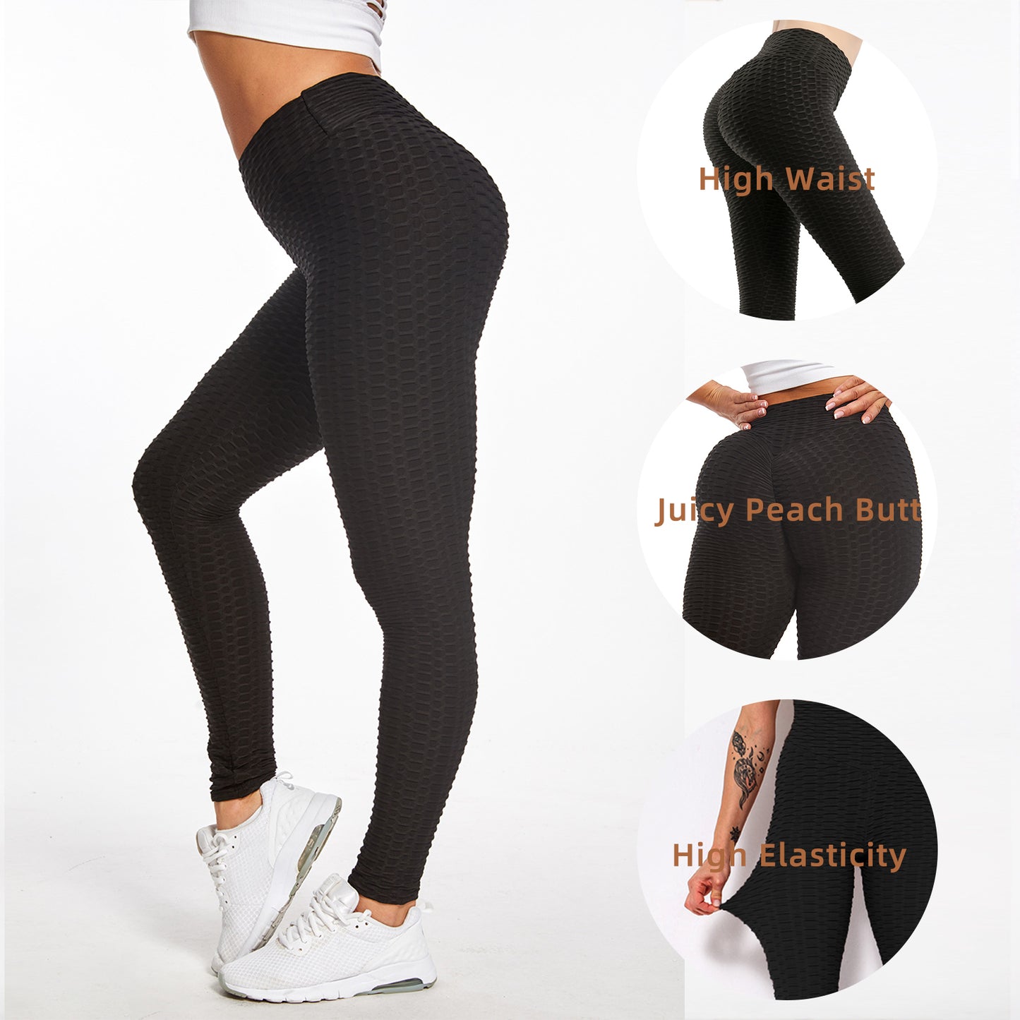 black Leggings Butt Lifting Yoga Workout Pants