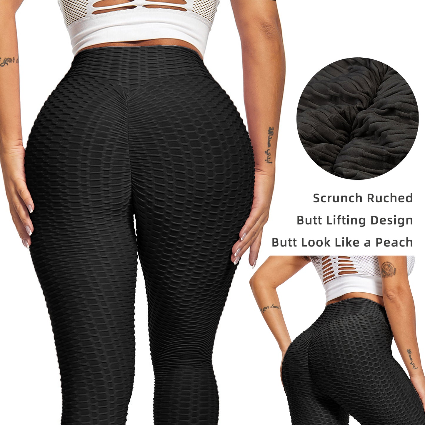 black Leggings Butt Lifting Yoga Workout Pants