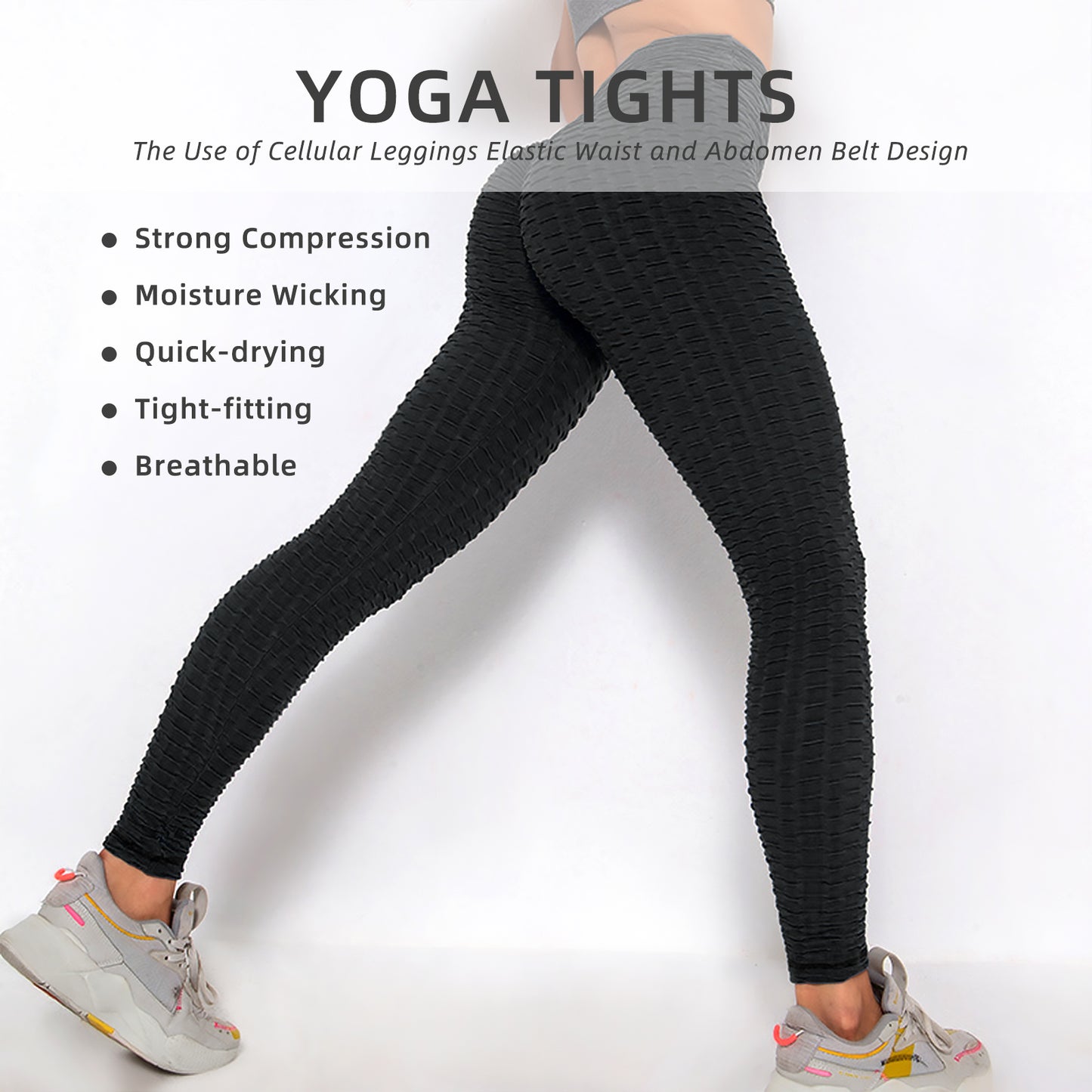 black Leggings Butt Lifting Yoga Workout Pants