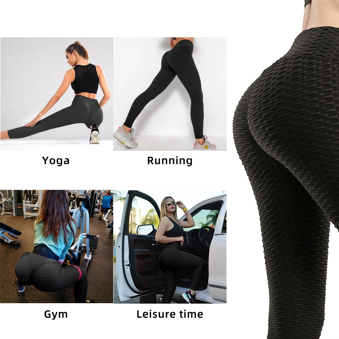 black Leggings Butt Lifting Yoga Workout Pants